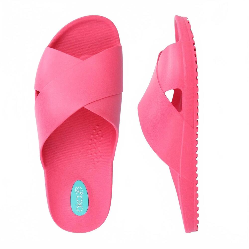 NEW OKA-B women's maxwell slide sandals in pink